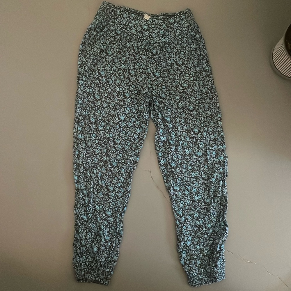 blue flower lounge pants